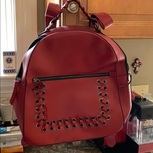 Vittoria Napoli red leather backpack -